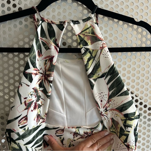 Spenser Jeremy Halter Midi Dress Size Large Tropical Floral Print GUC - Picture 9 of 10